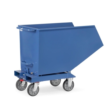 Fetra Muldenkipper 450 Liter, 750 kg Tragkraft, mit TOTALSTOP-Zentralbremssystem, RAL 5007 Brillantblau