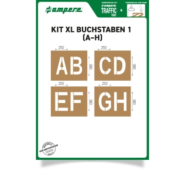 Schablonen KIT XL Buchstaben A-H