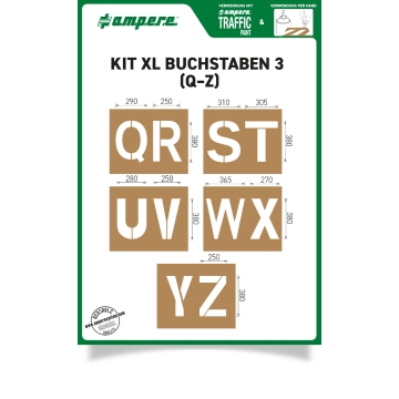 Schablonen KIT XL Buchstaben Q-Z