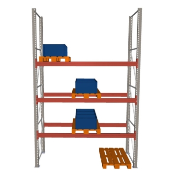 META MULTIPAL 2870x1100x4400mm bis 790kg Palettengewicht vzk/RAL 2001 kpl. mit 4 Lagerebenen Traversen 4HN 100/20 · 7110kg