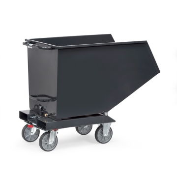 Fetra Muldenkipper 450 Liter, 750 kg Tragkraft, mit TOTALSTOP-Zentralbremssystem, RAL 7016 Anthrazit