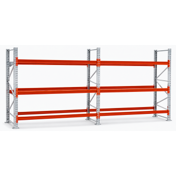 META MULTIPAL Palettenregal Fachlast 3750 kg 24 Palettenplätze 3,8 m Höhe 2 Felder 5700 mm